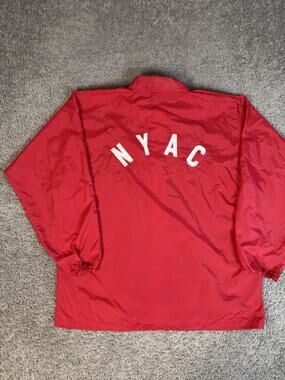 VINTAGE 70s NYAC New York Athletic Club Felco Jacket Mens L Red Windbreaker Snap